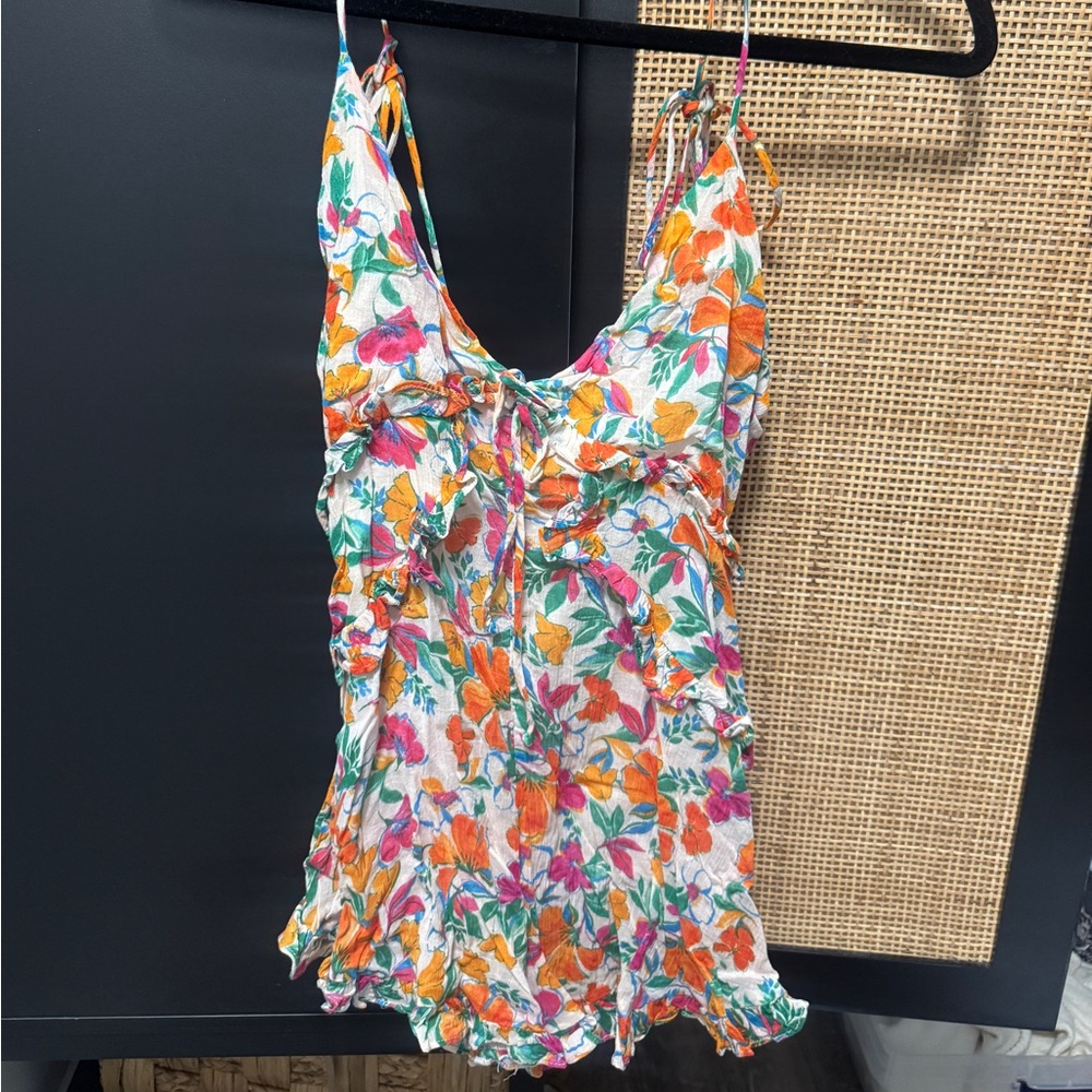 Floral Multicolor Strappy Romper